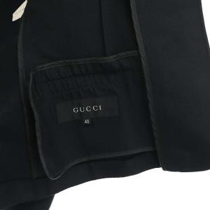 GUCCI テーラードジャケット 3B シルク混 40 黒 ブラック