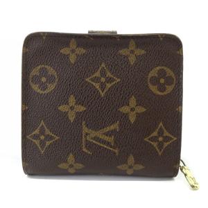 LOUIS VUITTON M61667 モノグラム コンパクトジップ 財布 ブラウン