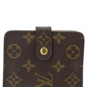 LOUIS VUITTON M61667 モノグラム コンパクトジップ 財布 ブラウン