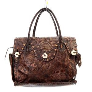 マエストラ Maestra L ハンドバッグ レザー 茶色 ブラウン