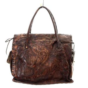 CARVING TRIBES マエストラ Maestra L ハンドバッグ レザー 茶色 ブラウン