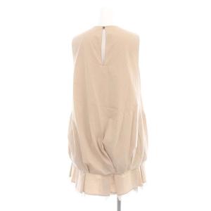 FOXEY NEW YORK ツイストストレッチ ワンピース ミニ ノースリーブ 38 ベージュ 32111