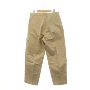 Drawer コットンウェポンベーシックパンツ テーパード タック ジッパーフライ リネン混 38 ベージュ