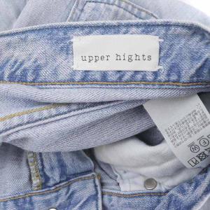 upper hights THE HIS CROP デニムパンツ ジーンズ クロップド カットオフ ダメージ加工 ジッパーフライ 25 ライトブルー