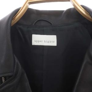 upper hights ダブルライダースジャケット ジップアップ レザー 総裏地 1 ダークブラウン