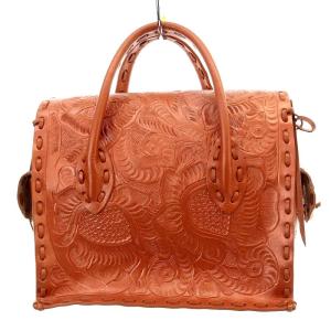 CARVING TRIBES マエストラ Maestra ハンドバッグ レザー オレンジ