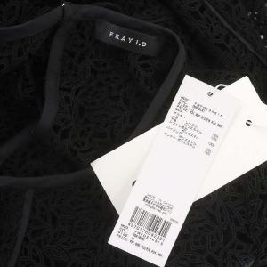 FRAY I.D 24SS コンビネーションレースフレアドレス ロング丈 ミモレ丈 長袖 インナー付き 0 S 黒 ブラック