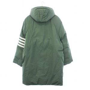 THOM BROWNE 23AW 4BAR フーデッド ダウンコート 裏地トリコロール 00 グリーン