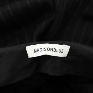 MADISONBLUE ストライプウールパンツ フレアパンツ 01 黒 ブラック