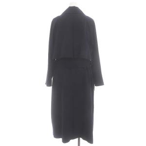 TOMORROWLAND ウールギャバジン ガウンコート ロングコート ライナー ベルト付き 36 紺 ネイビー