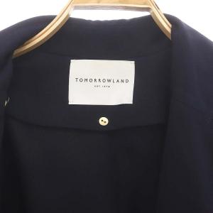 TOMORROWLAND ネイビー ロングコート ベルト付き TOMORROWLAND ネイビー ロングコート ベルト付き