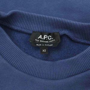 A.P.C. 裏起毛スウェット トレーナー 長袖 プルオーバー ロゴ XS ブルー