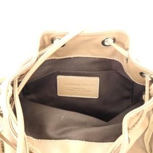 marco masi ショルダーバッグ 巾着 フリンジ  レザー 茶 ブラウン