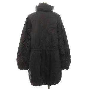 RALPH LAUREN ギャザーデザインダウンコート ジップアップ アウター ロング L 黒 ブラック