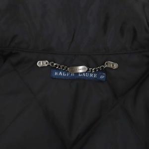 RALPH LAUREN ギャザーデザインダウンコート ジップアップ アウター ロング L 黒 ブラック