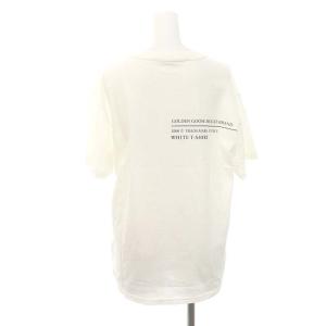 GOLDEN GOOSE バック英字プリント Tシャツ カットソー 半袖 プルオーバー コットン XS 白 ホワイト 黒 ブラック