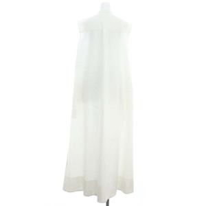 ebure バンドカラーノースリーブロングワンピース シャツワンピース ロング ストライプ 38 白 ホワイト /DF