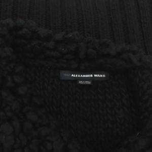 alexanderwang TRICOT ウールニットベスト 前開き ビッグカラー XS 黒 ブラック