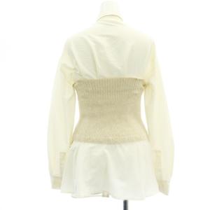 SNIDEL 3AW シャツセットニットベアトップス 長袖 モヘヤ混 アルパカ混 F ベージュ