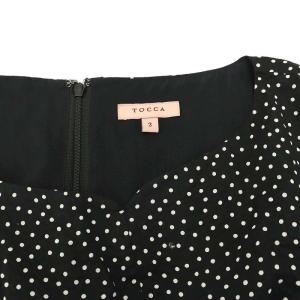 TOCCA 22SS PARLOUR ドレス ワンピース ロング ミモレ フレンチスリーブ ドット ティアード 2 黒 ブラック 白 ホワイト