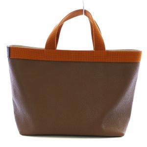 Hervé Chapelier 24SS リュクスライン コーテッドキャンバススクエアトートM ハンドバッグ トープ×ヴィゴーニュ