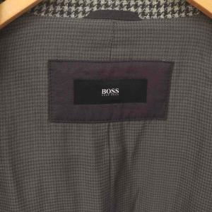 HUGO BOSS ステンカラーコート  アウター ウール US40 L ベージュ 黒 ブラック