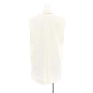 ESTNATION 23SS ミラノリブロングノッチジレ ベスト 前開き 36 白 ホワイト