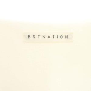 ESTNATION 23SS ミラノリブロングノッチジレ ベスト 前開き 36 白 ホワイト