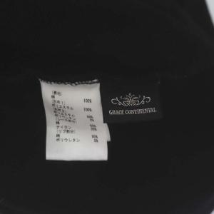 GRACE CONTINENTAL 切替フリルカットトップ トップス カットソー スウェット 長袖 シャギー 36 黒 ブラック