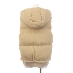 Theory PUFFER.VELVET ECTOR ダウンベスト ジップアップ フード ベロア ドロスト S ベージュ