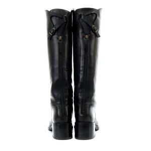 SARTORE ジョッキーブーツ ロング チャンキーヒール レザー 36.5 23.5cm 黒 ブラック SR1037