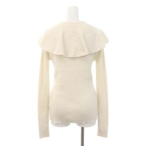 ESTNATION 23SS ビックカラーリブニット プルオーバー セーター 長袖 カシミヤ混 F オフホワイト