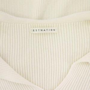 ESTNATION 23SS ビックカラーリブニット プルオーバー セーター 長袖 カシミヤ混 F オフホワイト