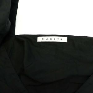 MARIHA コットンマキシワンピース Vネック フレンチスリーブ 36 黒 ブラック