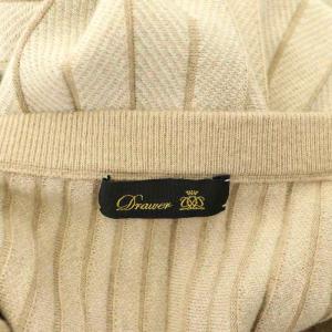 Drawer 16Gヘリンボーンプリーツニットスカート イージー ミモレ ロング ウール F ベージュ