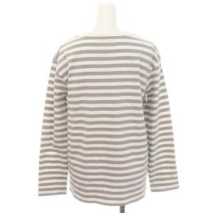 agnes b. ボーダークルーネックカットソー Tシャツ ロンT 長袖 T3 グレー 白 ホワイト