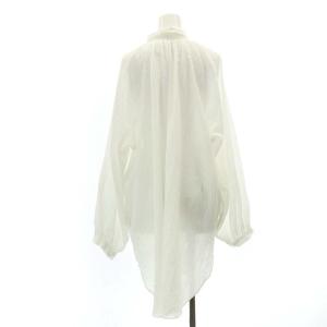 Plage 24SS Crepe Long クレープシャツ チュニック丈 長袖 ロング リネン混 白 ホワイト