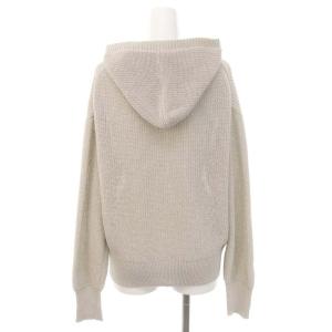 AP STUDIO 24SS ギマコットンフーディ?ニット ジップアップパーカー 長袖 ライトグレー /DO OS