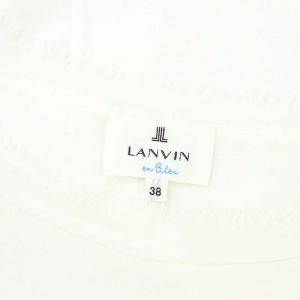LANVIN en Bleu パール カットソー Tシャツ 半袖 プルオーバー コットン 38 M 白 ホワイト