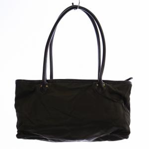 Felisi セミショルダーバッグ トート ロゴ ナイロン レザー カーキ 茶 ブラウン F00102