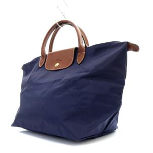 Longchamp ル・プリアージュ M トートバッグ ハンドバッグ ナイロン 紺 ネイビー