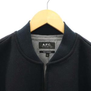 A.P.C. ウール ジップ ブルゾン ジャケット S 紺 ネイビー