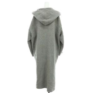 nagonstans ソフトリバー フーデッドコート ロング アウター サイドスリット ウール 38 グレー