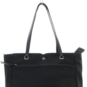 kate spade new york レザー ナイロン トートバッグ ハンドバッグ 黒 ブラック WKRU6511
