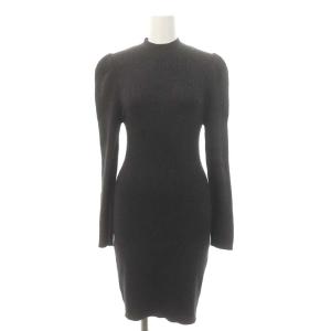 SNIDEL 24SS 2点セット チュールキャミ×ニットワンピース 長袖 ミニ リブ ロング F グレー