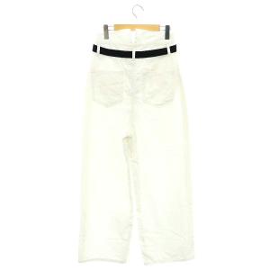 nagonstans ハイウエスト コットンワイドパンツ ベルト付き 36 白 ホワイト