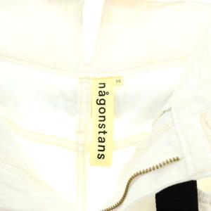 nagonstans ハイウエスト コットンワイドパンツ ベルト付き 36 白 ホワイト