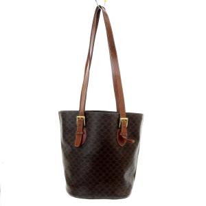 CELINE MC98/2 バケツ型 トートバッグ ショルダーバッグ マカダム PVC 茶色 ブラウン