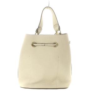 FURLA 2WAYコンスタンザ巾着バッグ ハンドバッグ ショルダーバッグ リボン ロゴ金具 オフホワイト