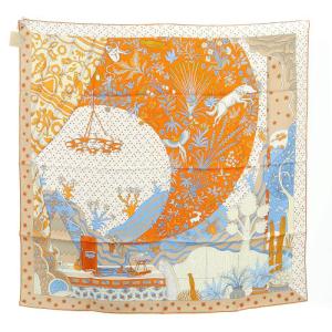 始まりの歌 le premier chant シルクスカーフ カレ90 オレンジ